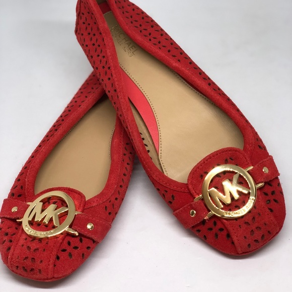MICHAEL KORS💥NEW💥Fulton Red Suede Flats Size 7M - Picture 1 of 7
